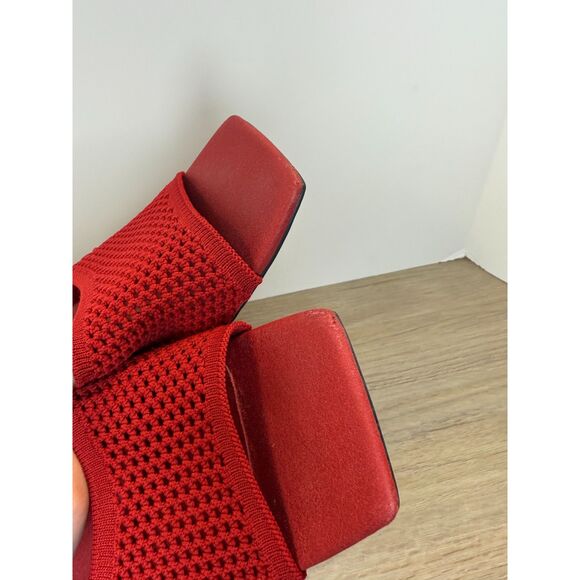 Vivaia Juliet Square Toe Block Heel Slide Sandals Women’s Size 8.5 Red - Picture 10 of 13